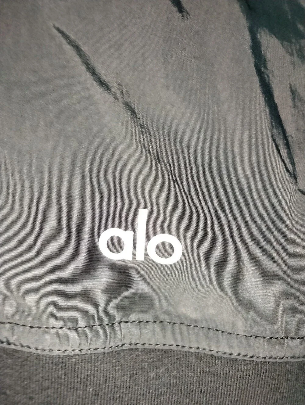 ALO Yoga (Sz M) Black & White Stripe Full Zip LS Cropped Racetrack Shrug Jacket